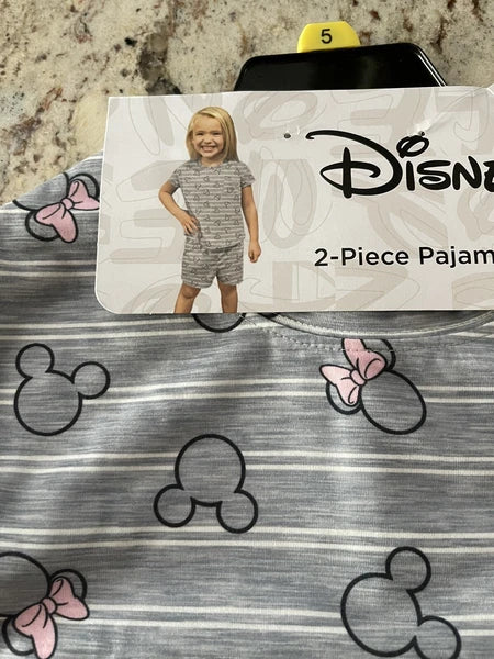 Disney Minnie Girls  Kids Pajama Set 2 Piece Set  Size 5 ~ New