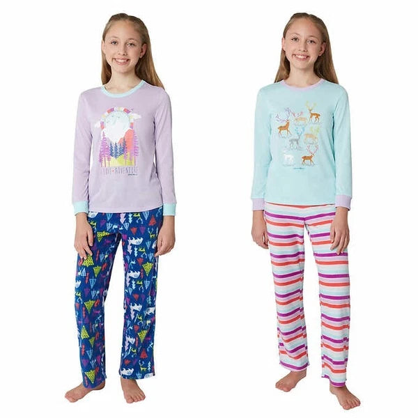 NEW Eddie Bauer Girls Youth 4 Piece Pajama Set Size MEDIUM 10-12