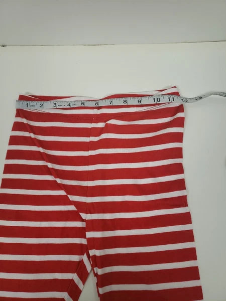 Unbranded Kids 2 Pc Red & White Striped Pajama Set Cotton Elastic Sz 10 NWT
