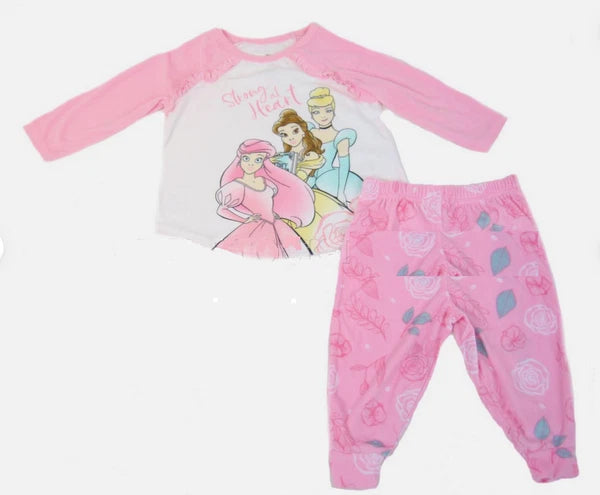 DISNEY GIRLS PRINCESS  2 PIECE SOFT MICRO FLEECE PAJAMA SET(PINK 5)NWT