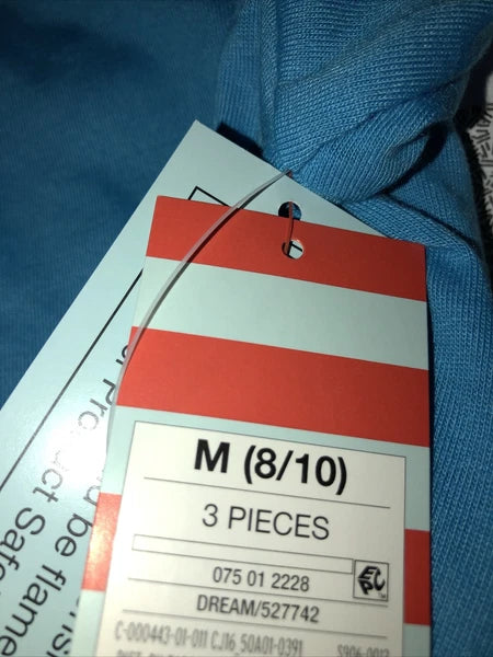 Boys 3pc Pajama Set M Medium 8 / 10 Dream Hand Sign Language Pjs NEW