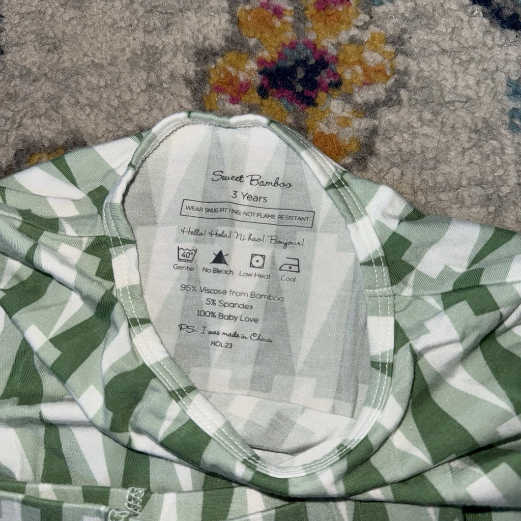 Sweet Bamboo Christmas Tree Size 3t Pajama Set Long Sleeve