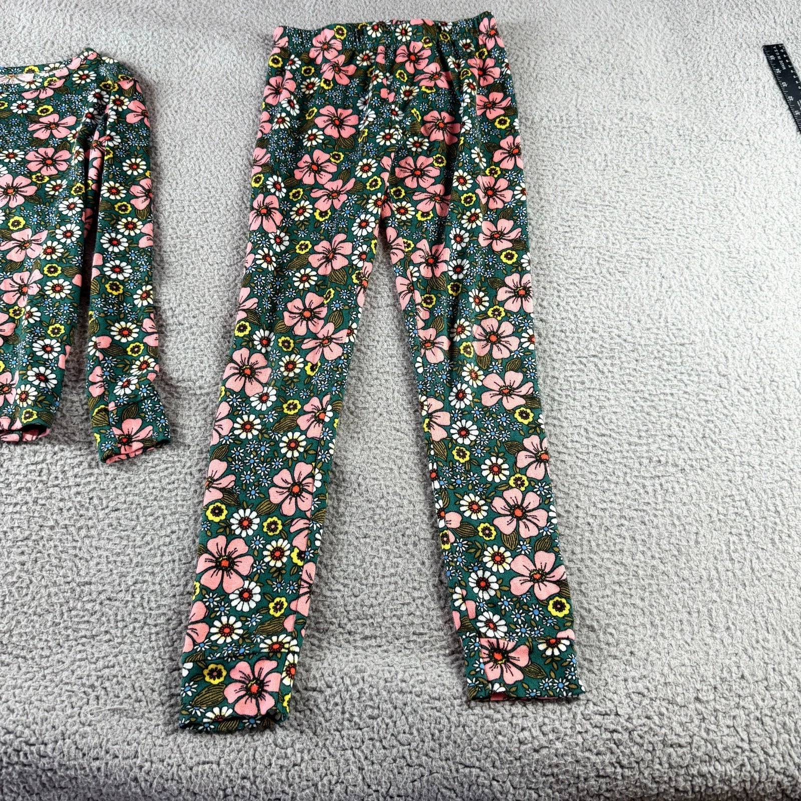 Cat & Jack Green Multicolor Girls Size 14 Floral Stretch Sleepwear Pajama Set