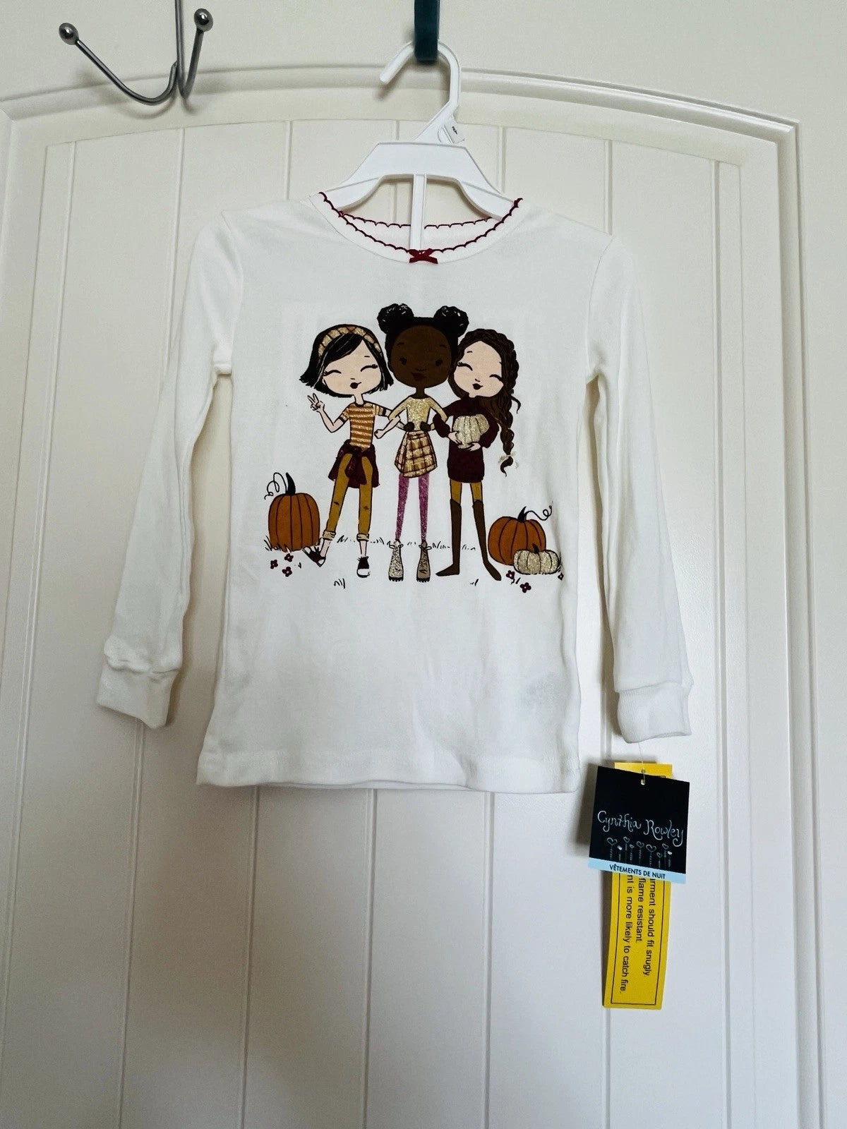 Cynthia Rowley Size 3T Toddler Girls Cotton Pajama Set Fall Friends Pumpkin  NWT