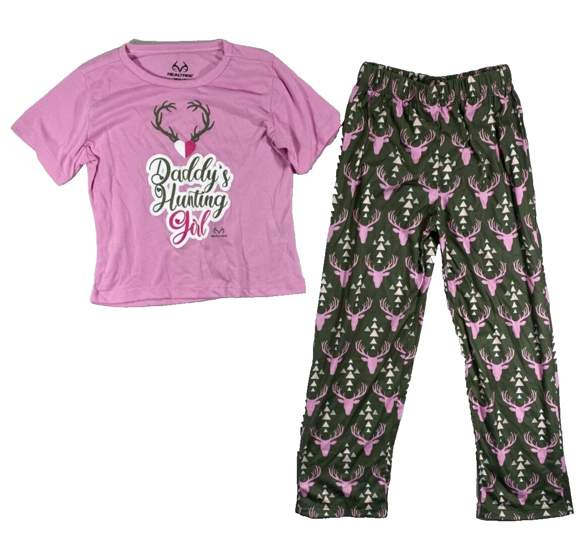 2-Piece Realtree T-Shirt & Pajama Set Girls M ( 6/7 ) Multicolor Shortsleeve