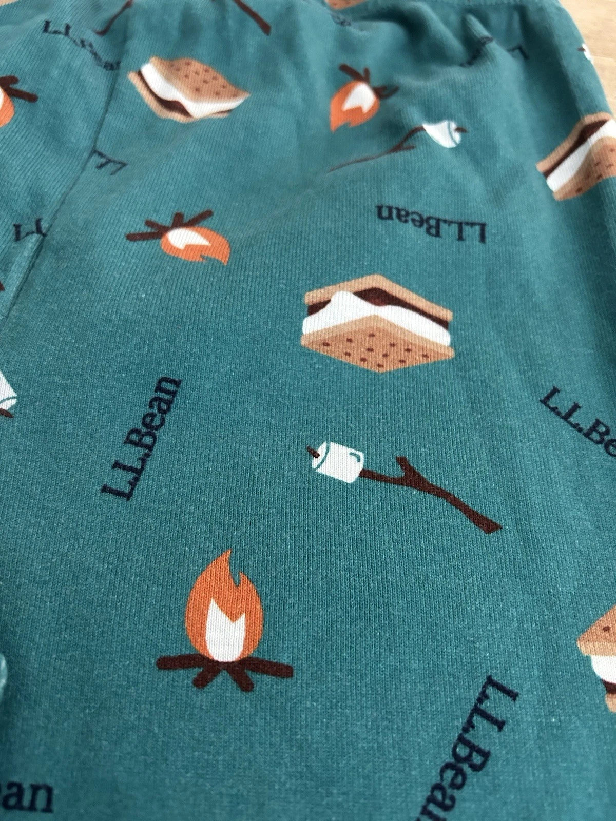 L.L. Bean S'mores Pajama Set Shorts and Short Sleeve Size 14