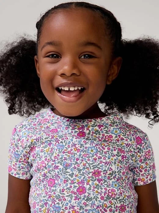 NEW $30 GAP Toddler 100% Organic Cotton Floral Print Pajamas PJ Set Size 4T