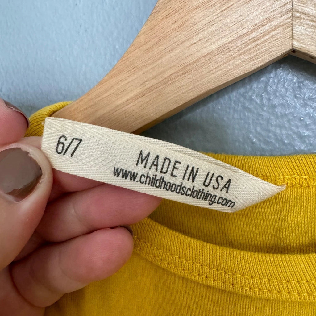 CHILDHOODS yellow night set PJ set size 6-7 years Pajama Unisex Cotton