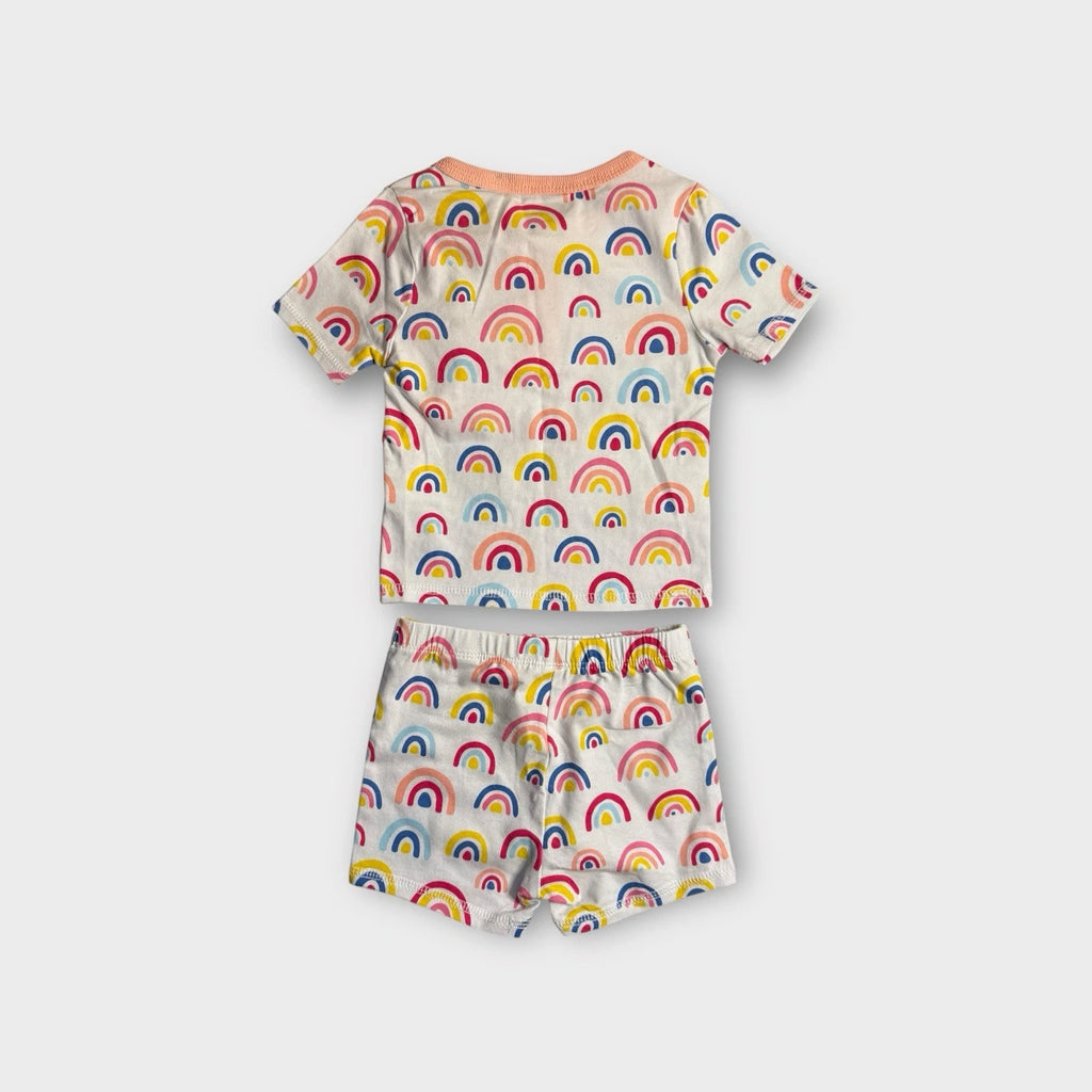 Mud Pie Rainbow Pattern Short Pajama Set