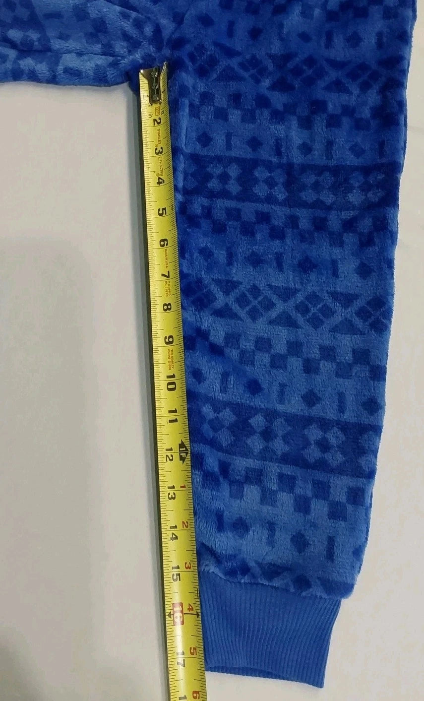 Cat & Jack XS (4/5) Blue 'Smiley Fair Isle' Long Sleeve 2 Piece Fleece Pajama