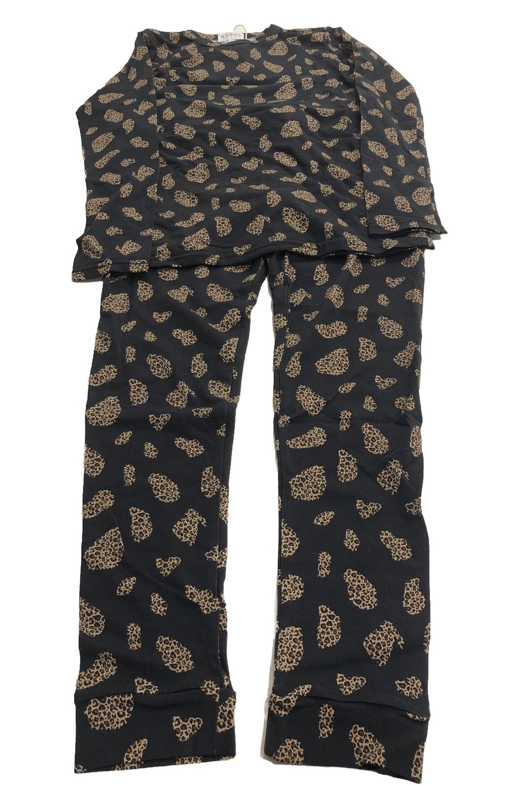Bopop Sport Kid's Black Animal Print 2-Piece Pajama Set Size 12