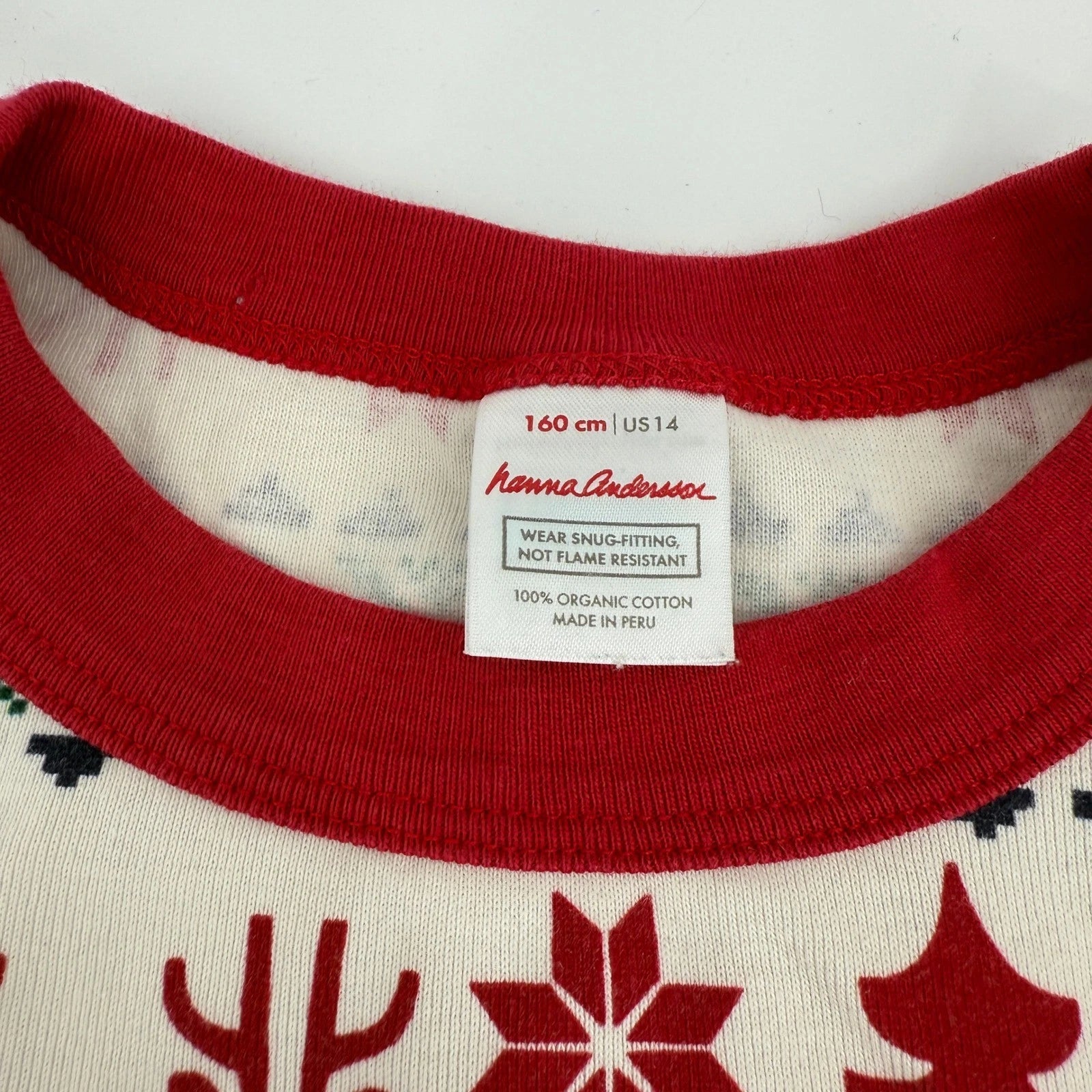 Hanna Andersson Christmas Reindeer Snowflakes Pajama Set Long Sleeve Top Pants