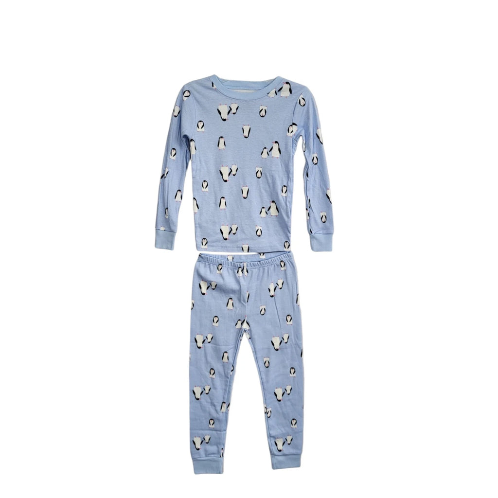 NEW Carter's 4-Piece 100% Cotton Snug Fit Pajama Set Toddler 5T Blue Penguin Boy