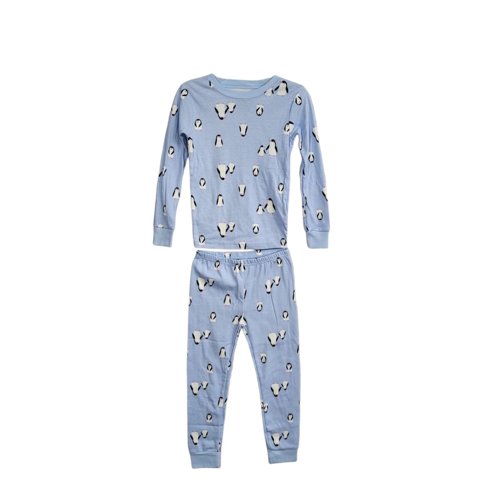 NEW Carter's 4-Piece 100% Cotton Snug Fit Pajama Set Toddler 5T Blue Penguin Boy
