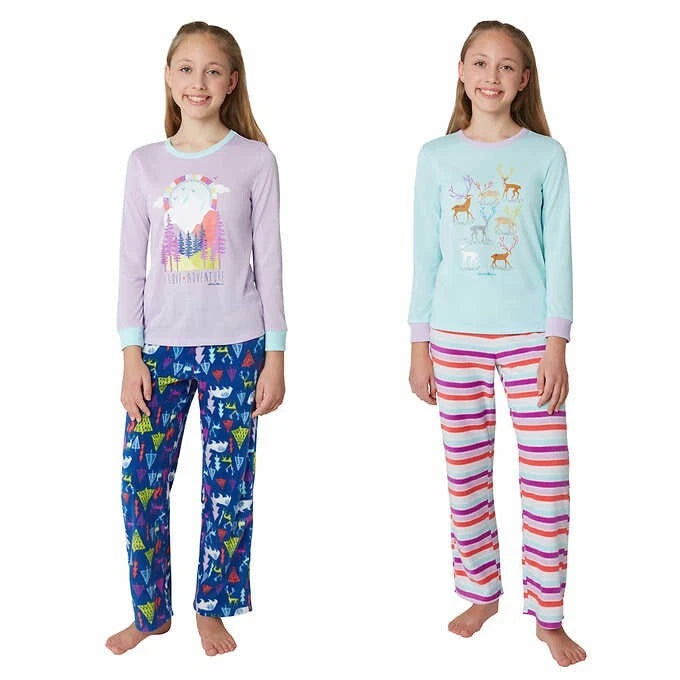 NEW Eddie Bauer Girls Youth 4 Piece Pajama Set Size MEDIUM 10-12