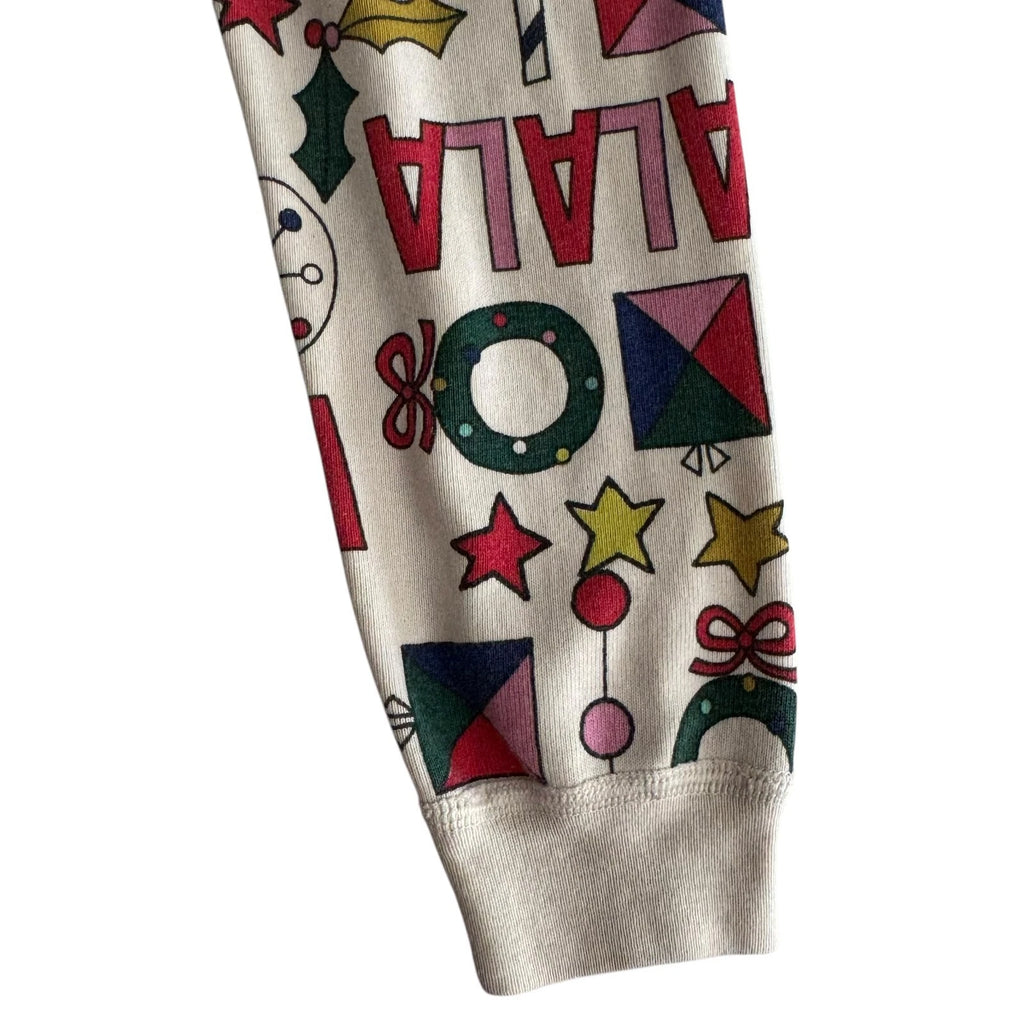 Hanna Andersson Falala Pajama Set Kids Size 4 Holiday Christmas Festive FLAWED