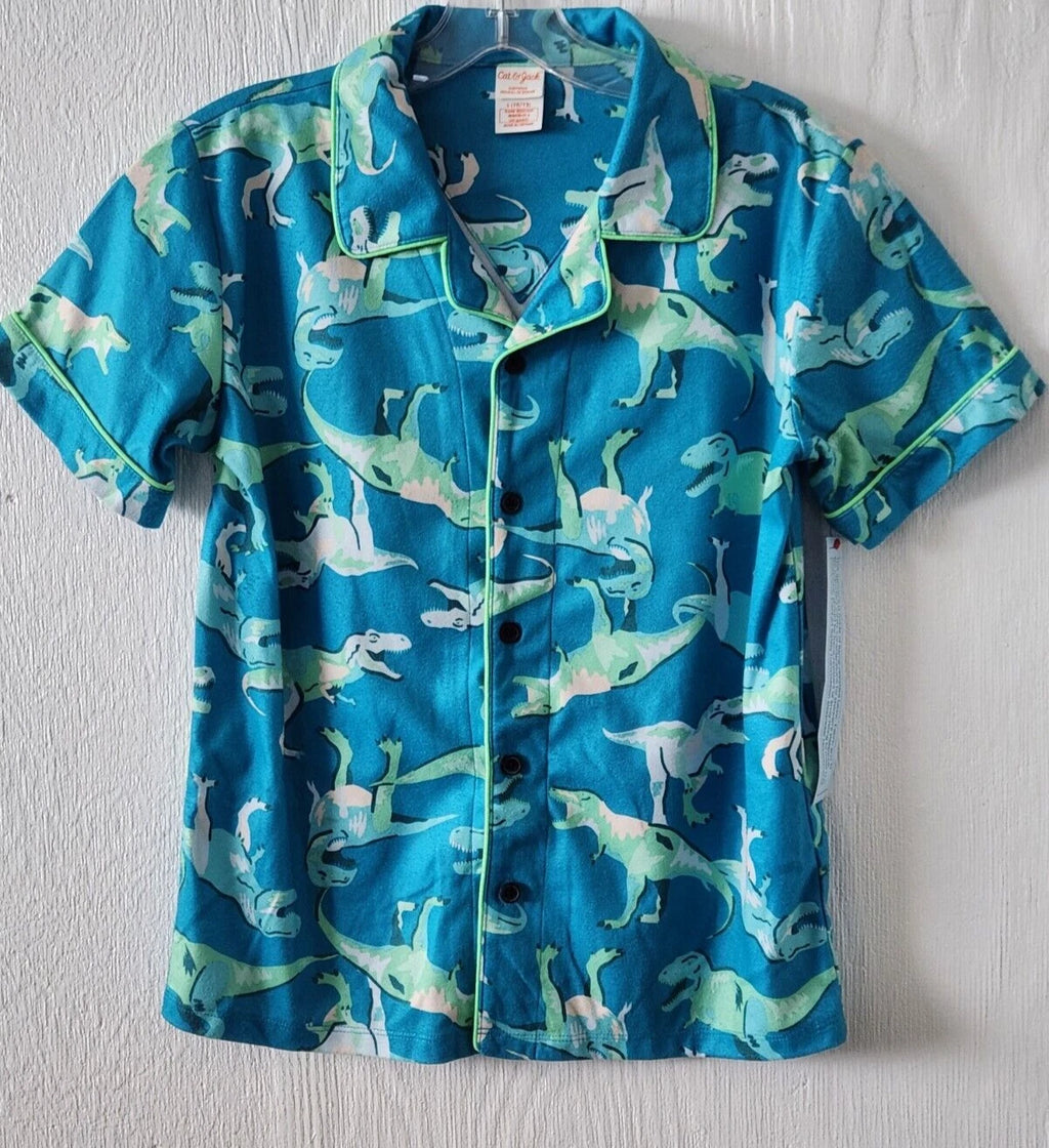 Cat & Jack Girls Flannel Dinosaurs Pajama Set Flame Resistant Unisex (C7)