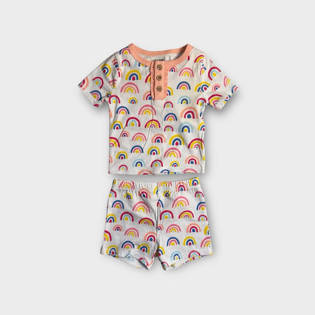 Mud Pie Rainbow Pattern Short Pajama Set