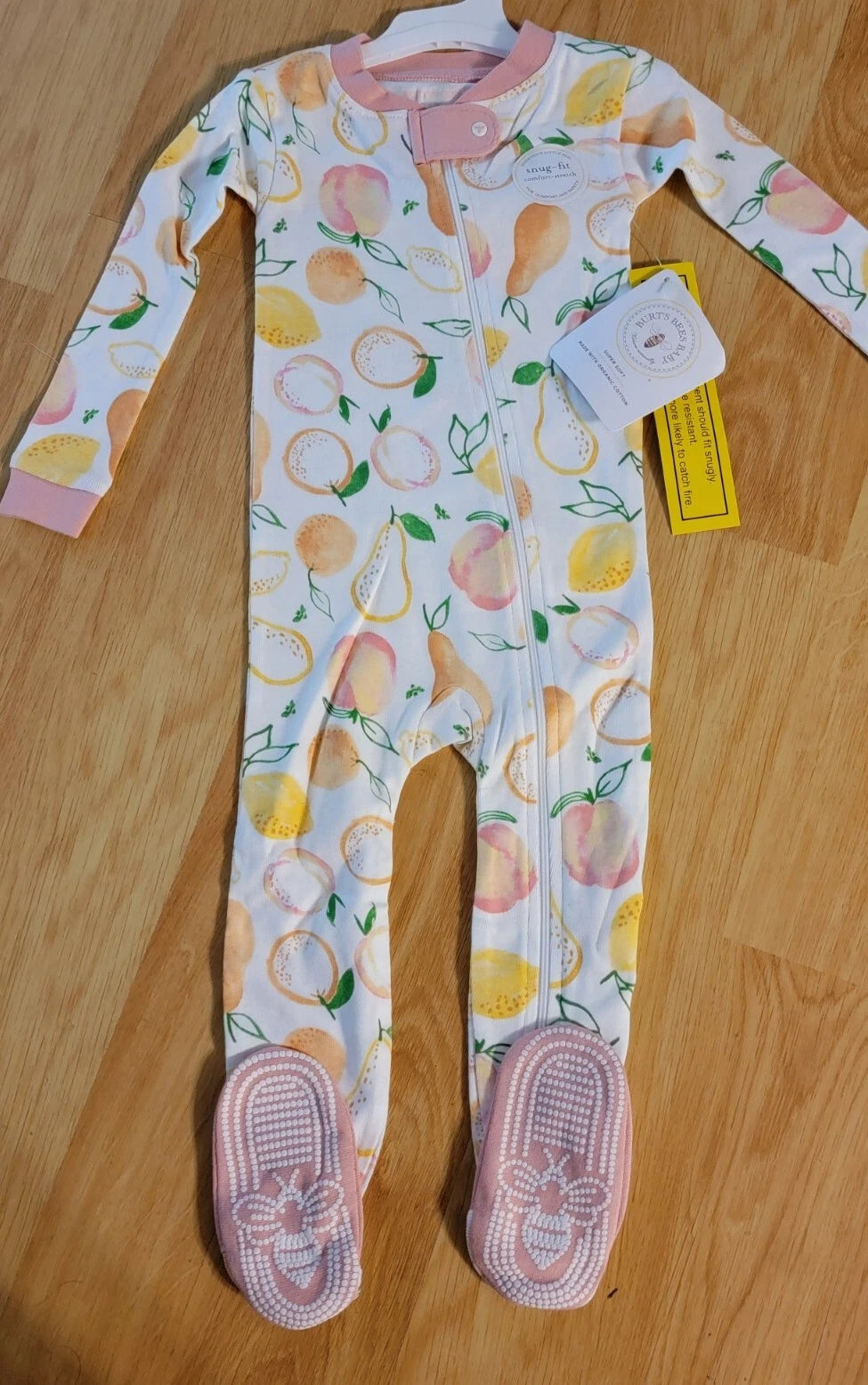 NEW Burt’s Bees Kids Fruit  Print 100% Organic Cotton Pajama Set - Size 18 Month