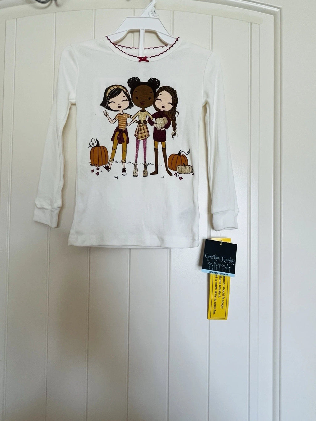 Cynthia Rowley Size 3T Toddler Girls Cotton Pajama Set Fall Friends Pumpkin  NWT