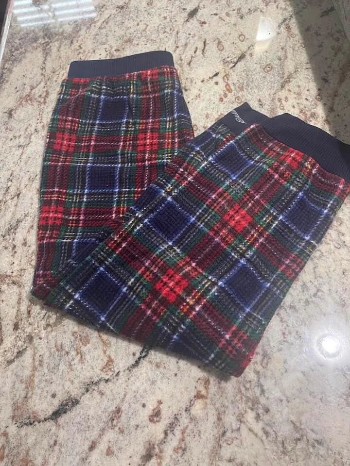 Eddie Bauer Holiday  Reindeer  Boy Or Girl Red Plaid Pajama  Set Size 10 New