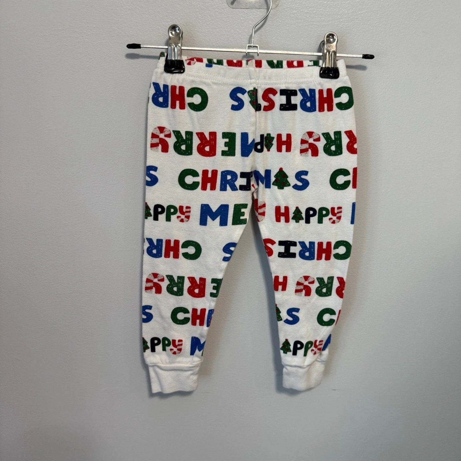 Carters Kids Christmas Pajama Set 2T White/Multicolor Cotton