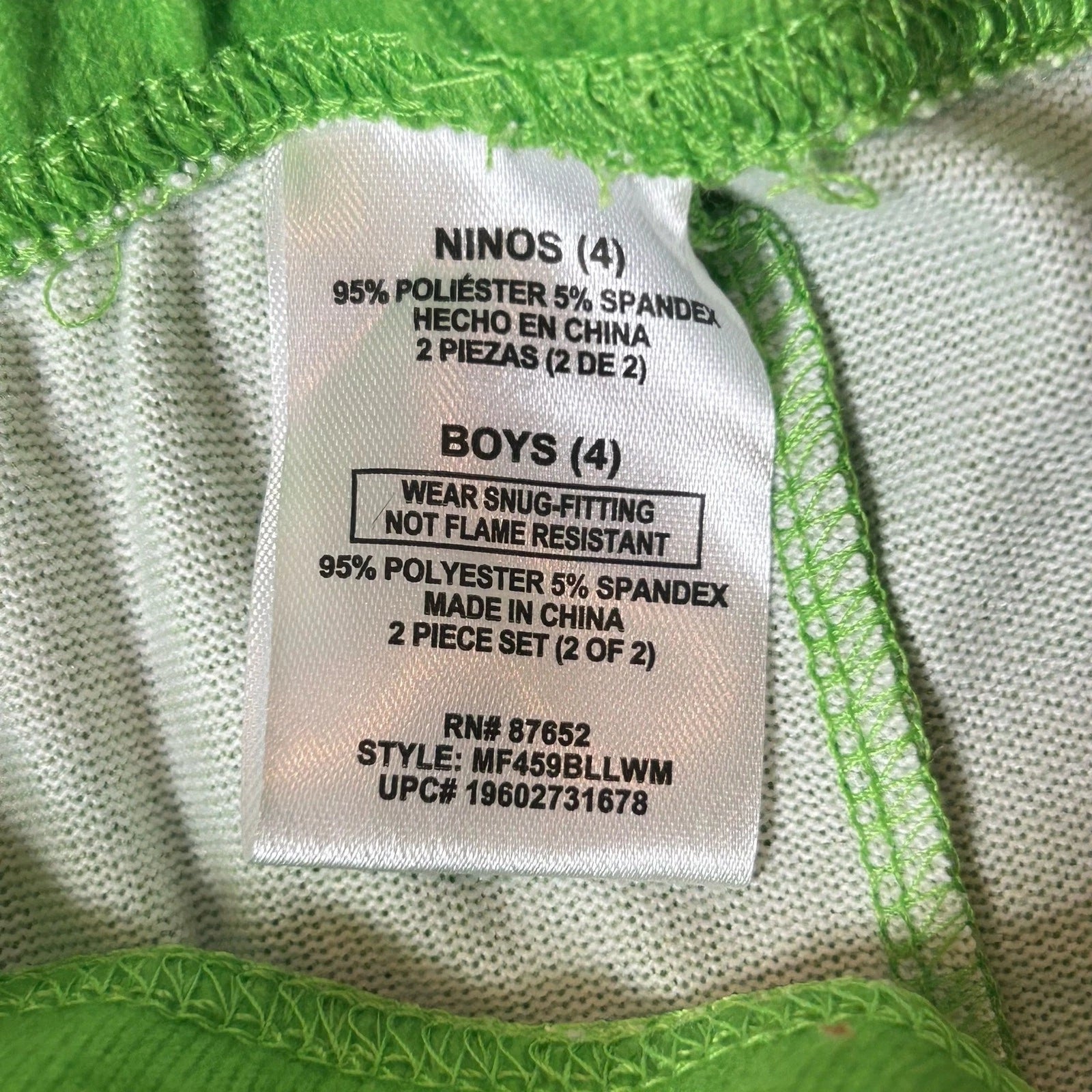 Minecraft Pajama Set Boys 4 Green Long Sleeve All Over Print 2 Set Pajama NEW