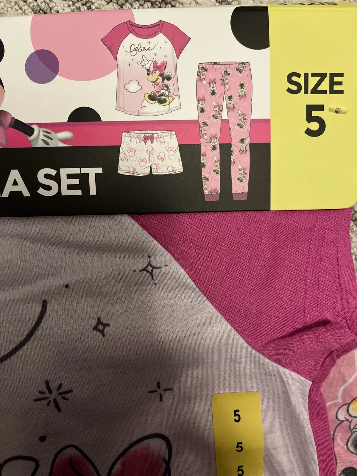 Disney Kids 3 Pieces Pajama Set Minnie Bjk