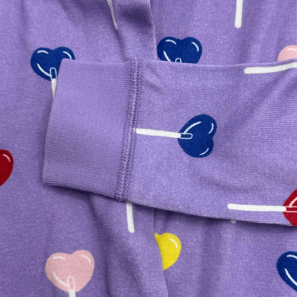 Hanna Andersson Long Johns Pajama Set Lollipops Hearts - Kids US 12 / EU 150cm