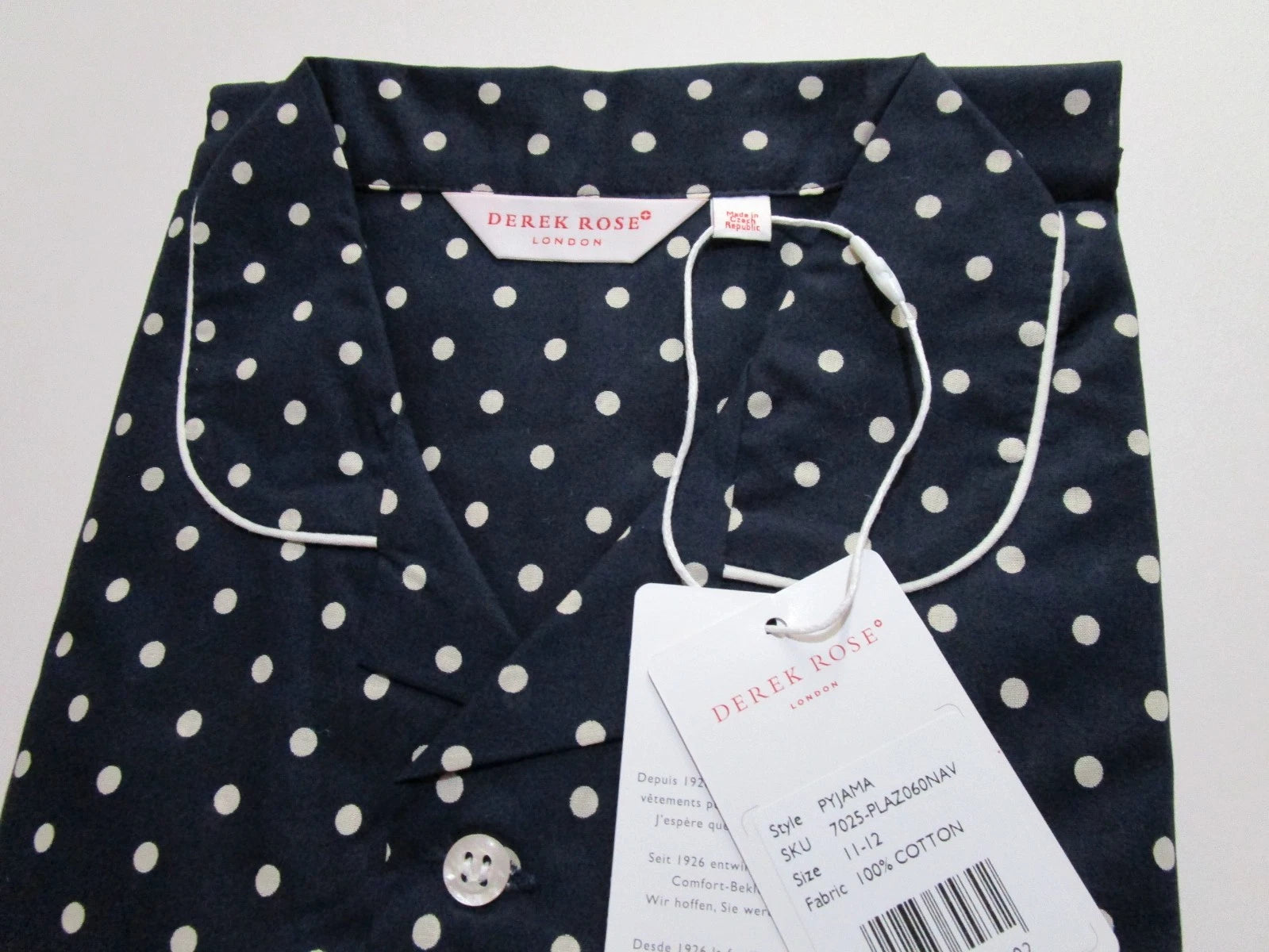 DEREK ROSE KIDS PYJAMAS - AGE 11-12 YRS - 100% COTTON - RRP. £155 - LUXURY PJ