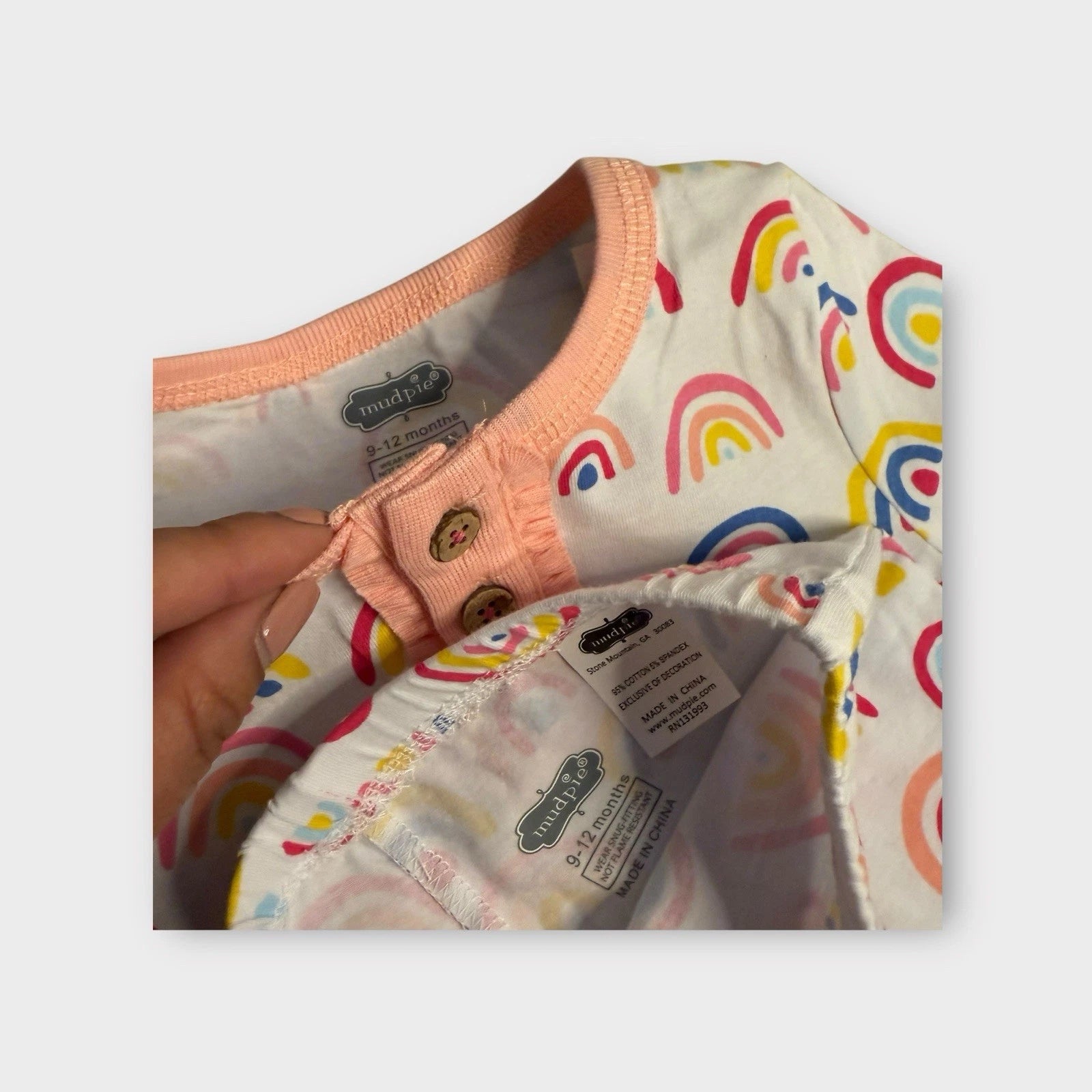 Mud Pie Rainbow Pattern Short Pajama Set