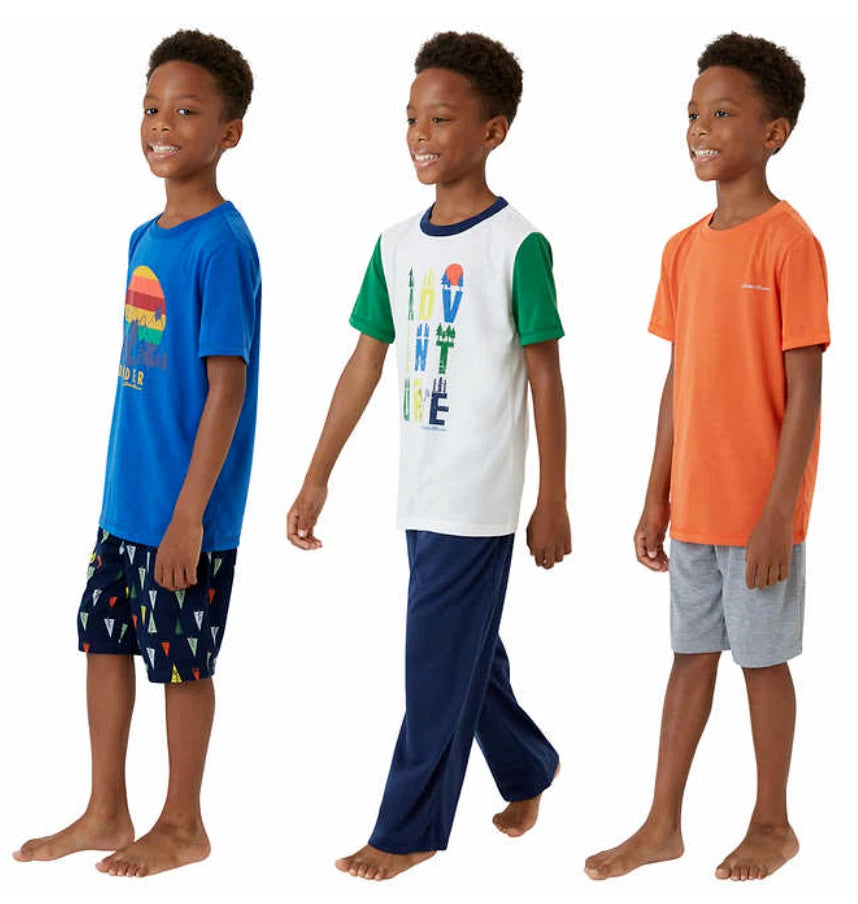 NEW Eddie Bauer Kids Boys LARGE 14/16 Comfy 6 PIECE Pajama Set