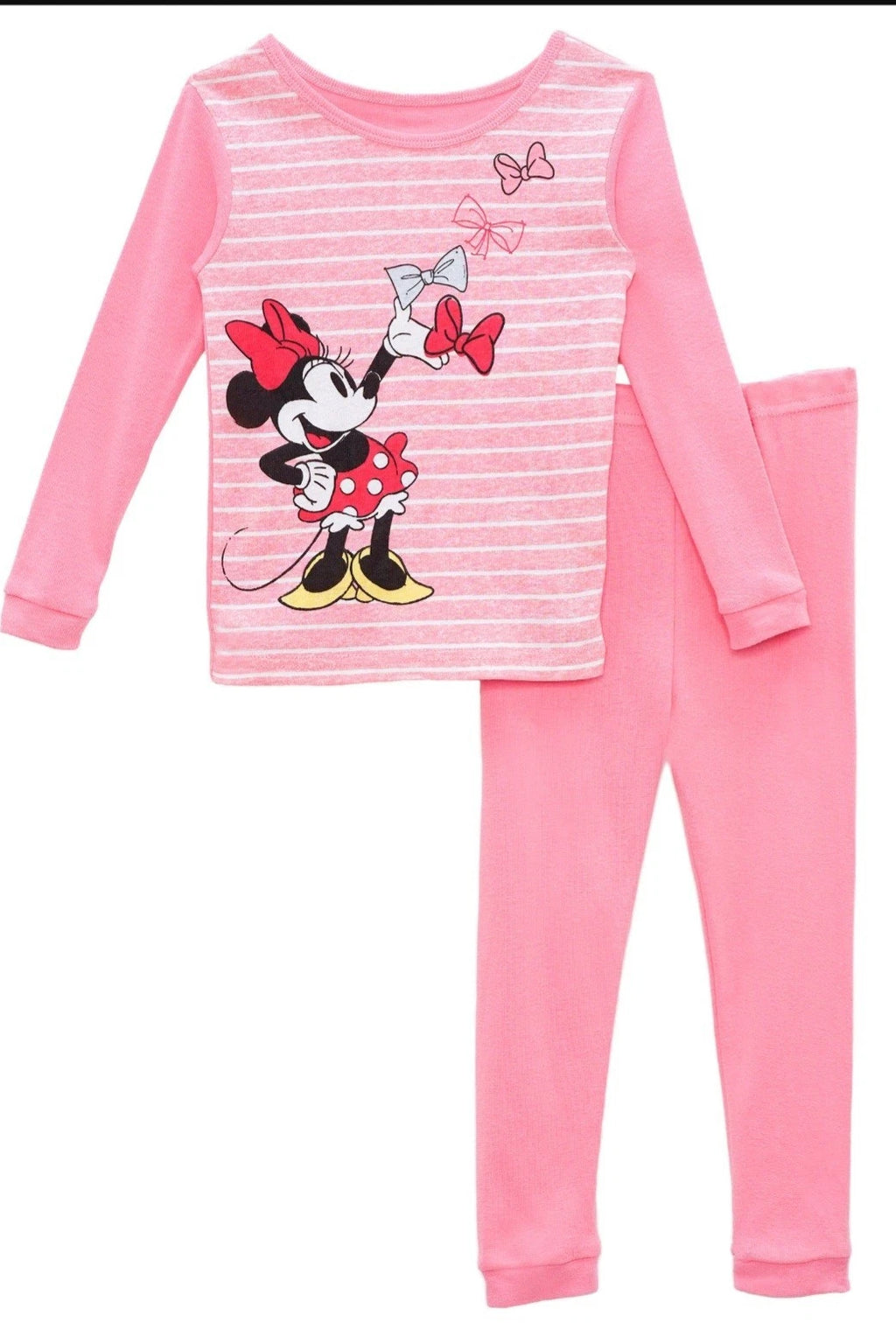 Disney Minnie Mouse 4 Piece Sleepwear Set Size  4T Pink Bows NEW Pajamas