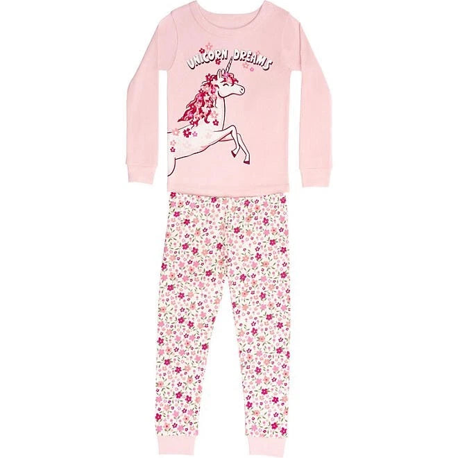 Member's Mark Girl's 4 Piece Long Sleeve & Legging Pajama Set 4T