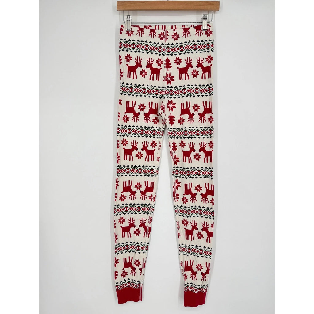 Hanna Andersson Christmas Reindeer Snowflakes Pajama Set Long Sleeve Top Pants