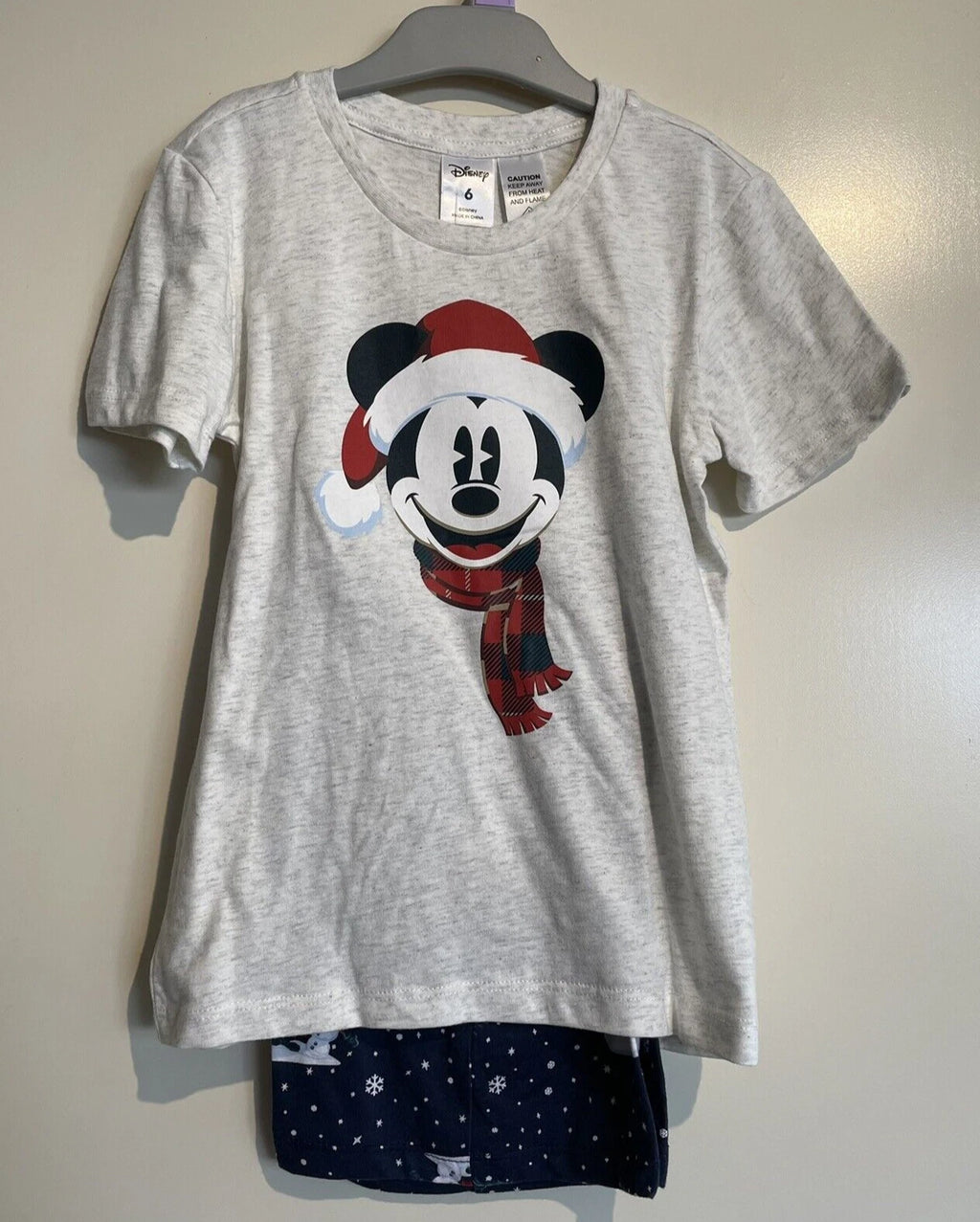 Disney Mickey Xmas Pyjamas Set Size 6 Child Kids Sleepwear Christmas PJs BNWT