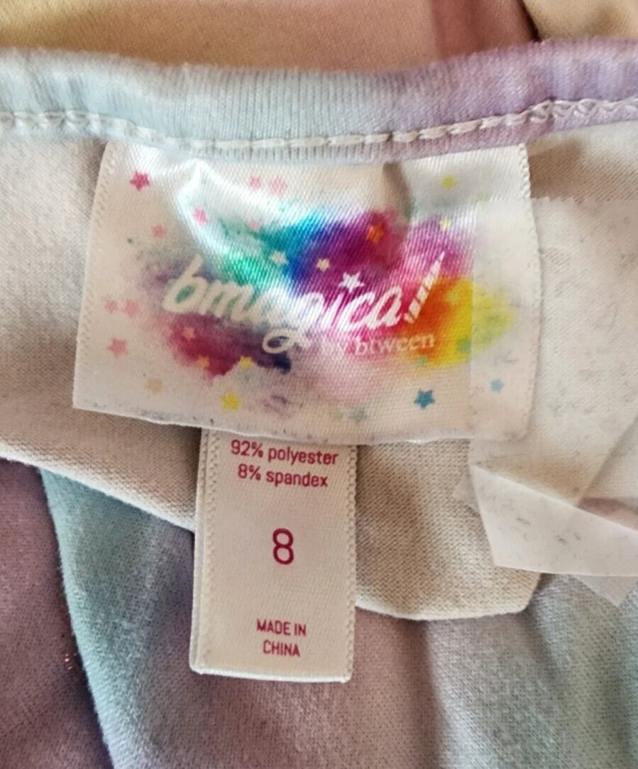 bmagical by btween Girl's 8 Multi Color Pajama Set Glittery Hearts EUC K/110