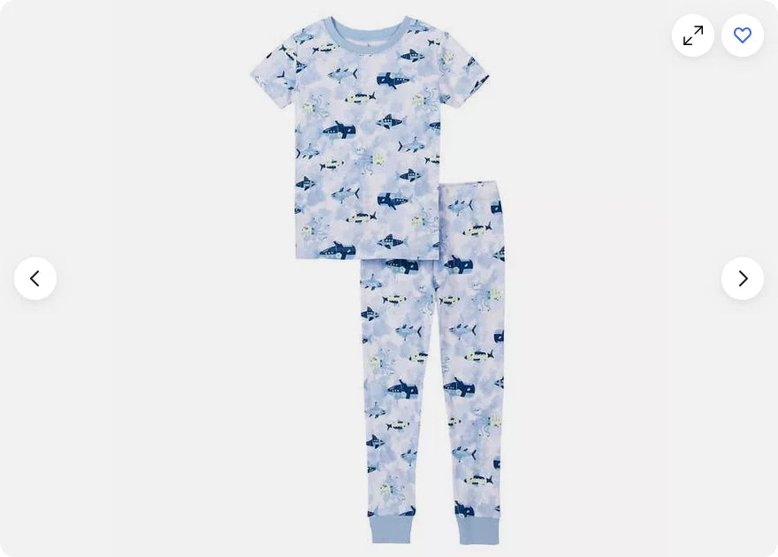 Kids Headquarters BOYS 4-piece DEEP SLEEPER Cotton Pajama Set(BLUE TONAL 5)NWT
