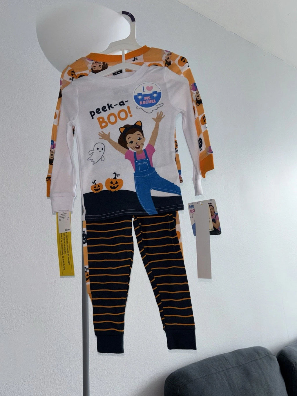 Ms.Rachel Peek-a-Boo! 4pc 100% Cotton Snug Fitting Pajama Set In Size 2T New