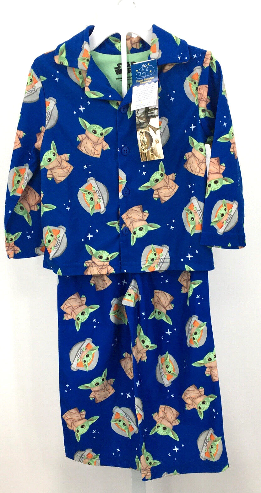 Disney Star Wars Mandalorian Grogu Boys Button Flannel Pajamas 3T NWT AA7 -5