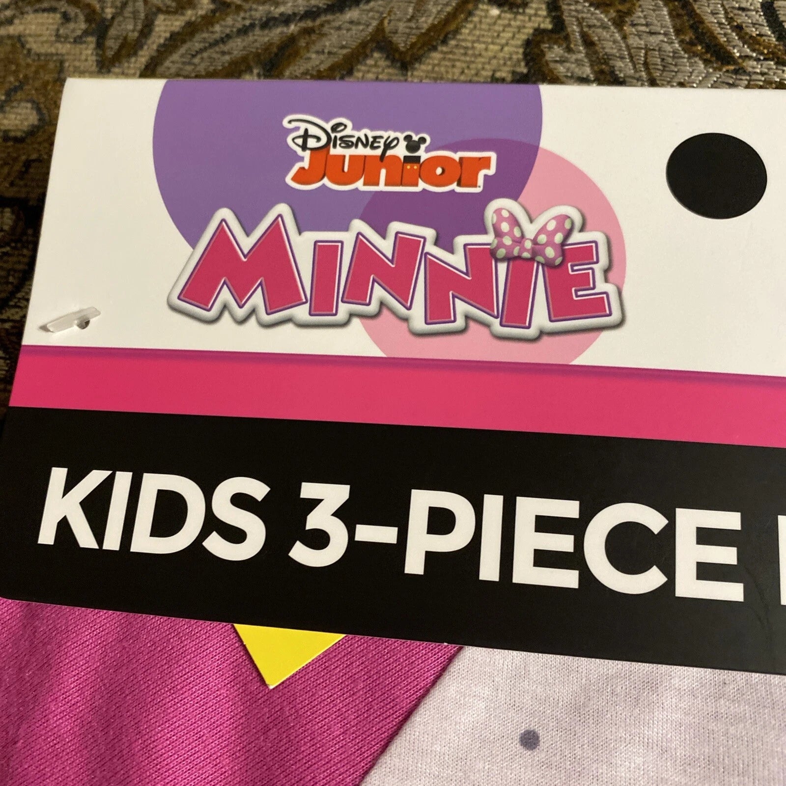 Disney Junior Minnie Mouse Believe Girls kids 3 Piece Pajama Set Pink Size 5