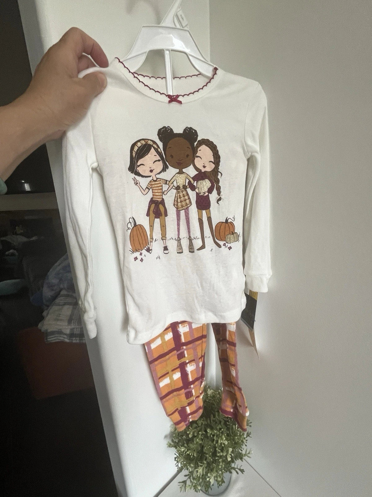 Cynthia Rowley Size 3T Toddler Girls Cotton Pajama Set Fall Friends Pumpkin  NWT