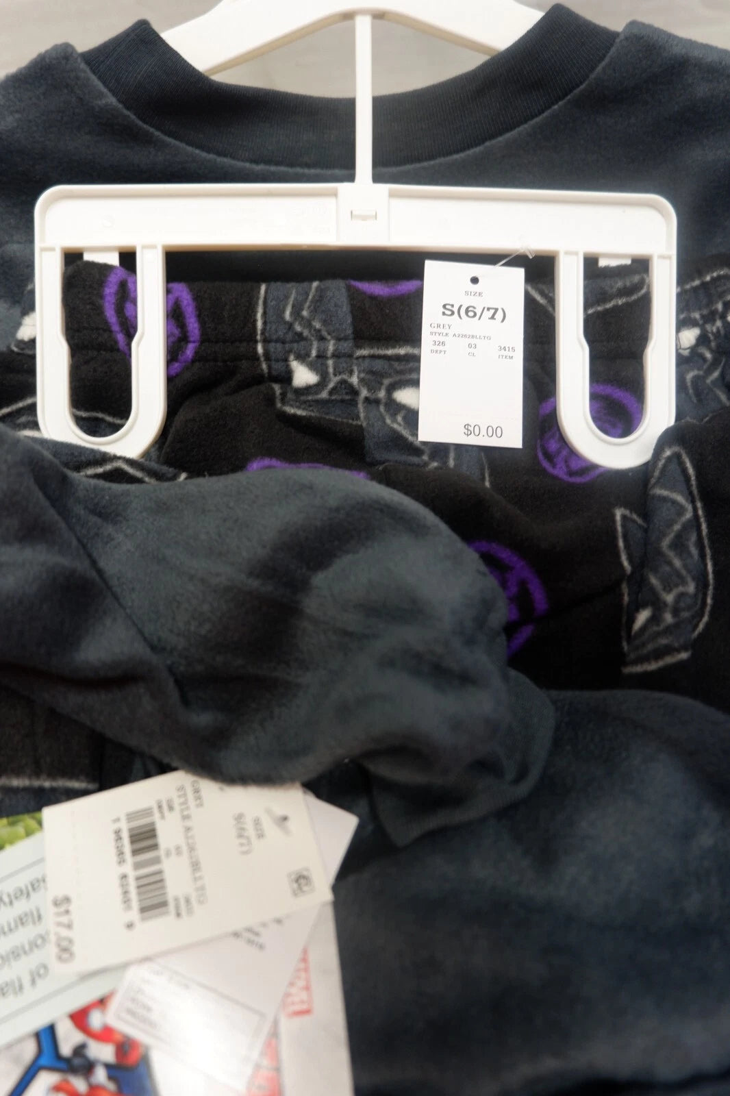 Disney Marvel Avengers Black Panther Pajama Set with Cozy Socks Size Small S 6 7