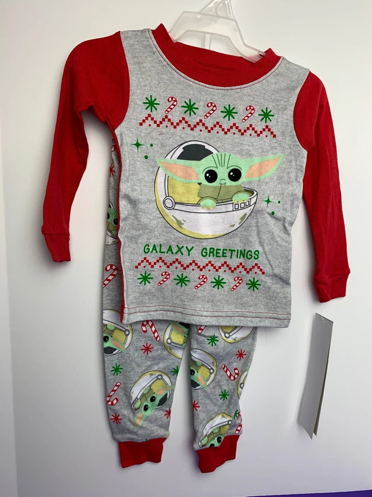 3T Child Baby Yoda Christmas Galaxy Mandalorian Long Sleeve Pant Pajama Set PJs