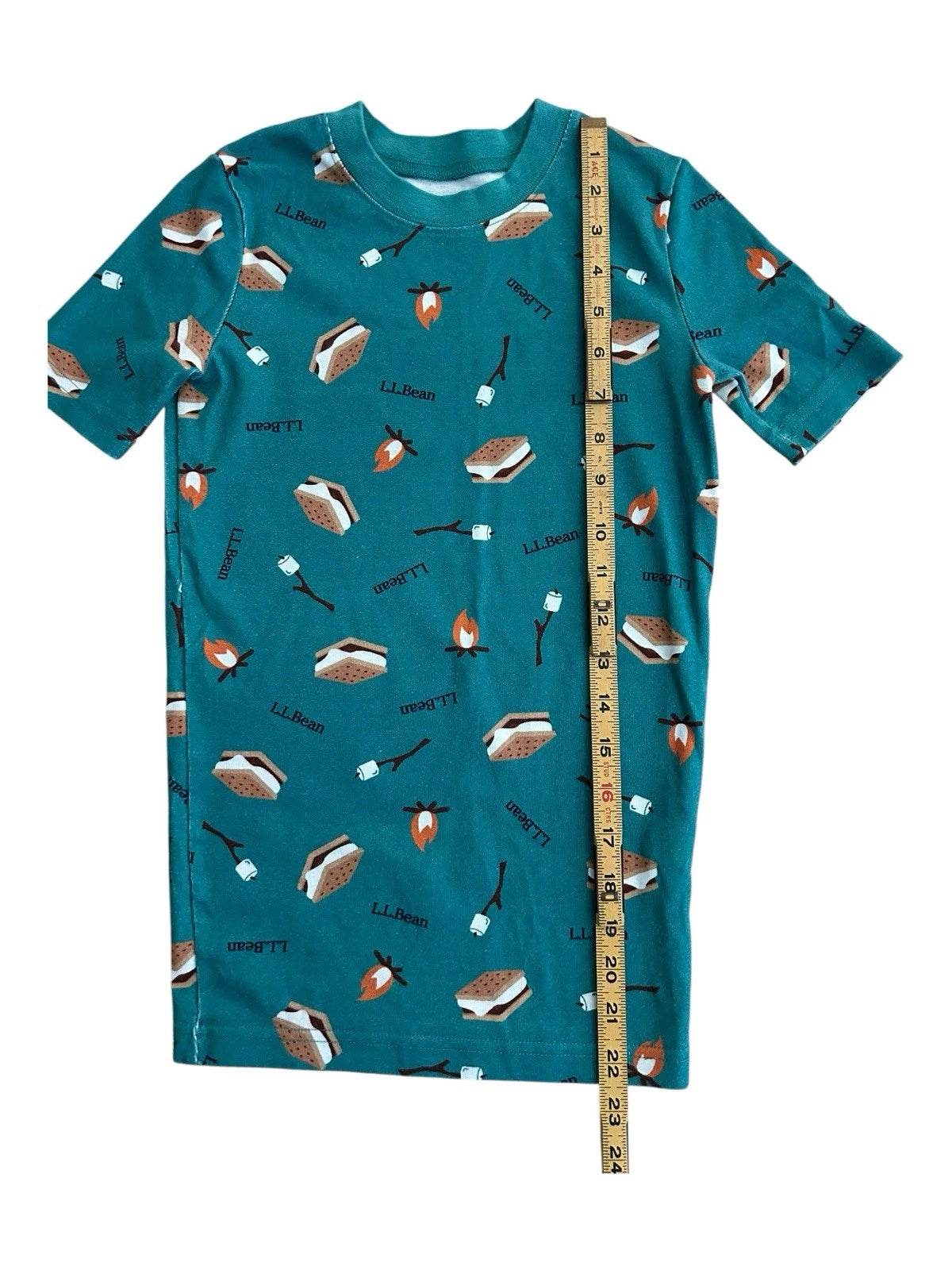 L.L. Bean S'mores Pajama Set Shorts and Short Sleeve Size 14