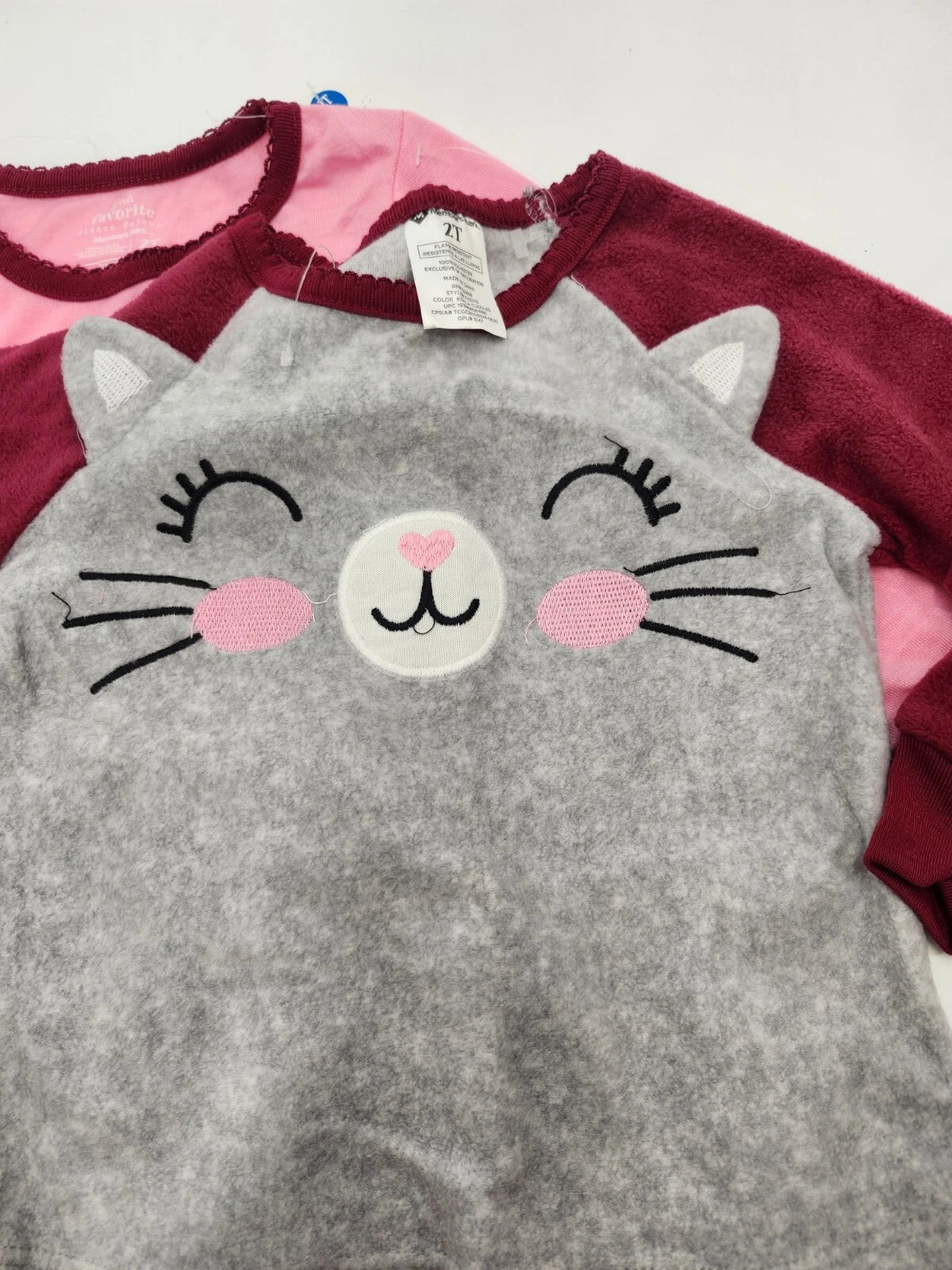 Member's Mark 5T  Girl’s Grey/Pink Fleece 3 Piece Pajama Set New!