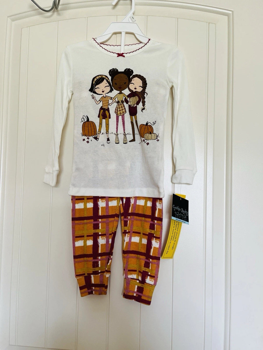 Cynthia Rowley Size 3T Toddler Girls Cotton Pajama Set Fall Friends Pumpkin  NWT