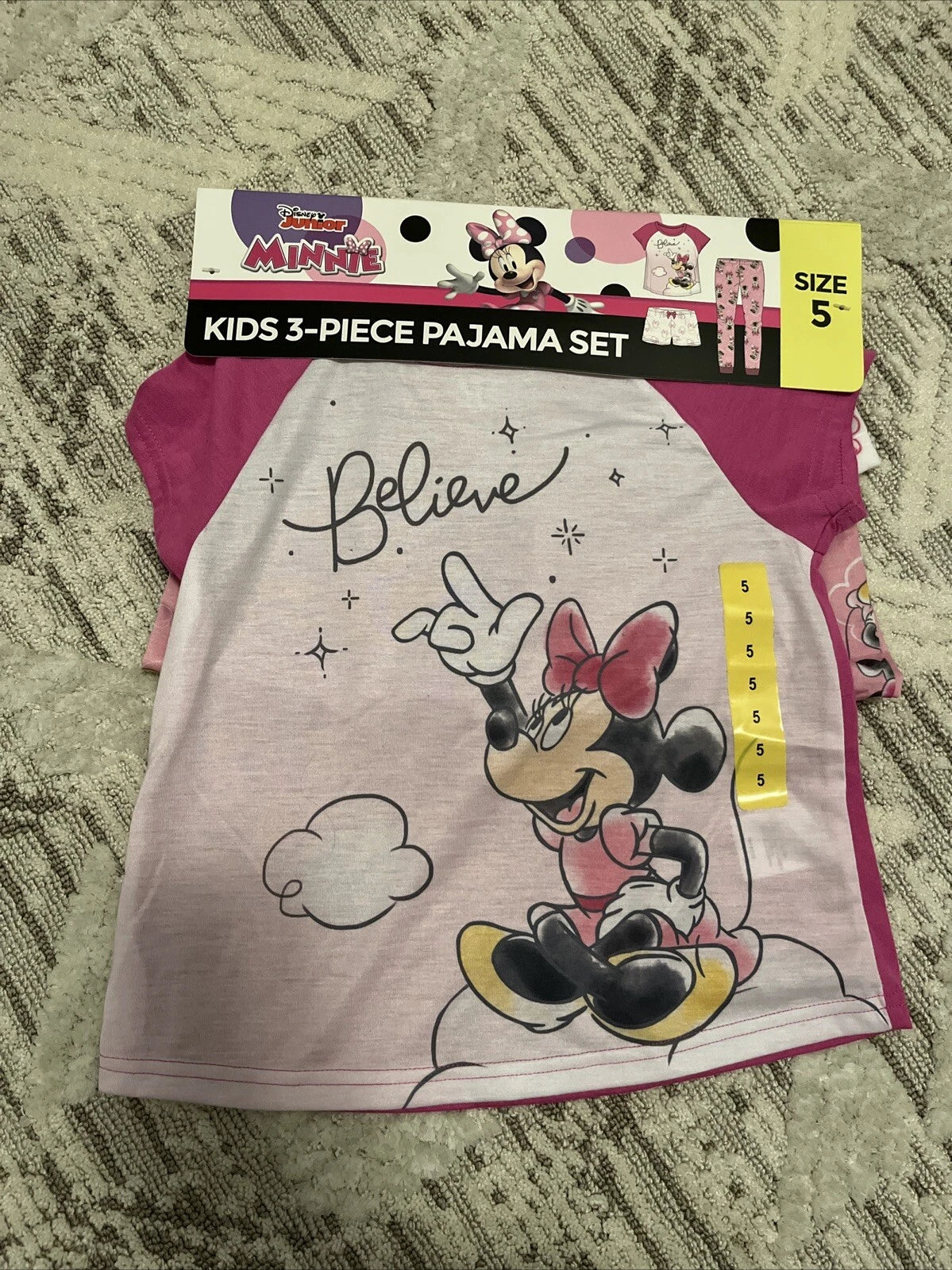 Disney Kids 3 Pieces Pajama Set Minnie Bjk