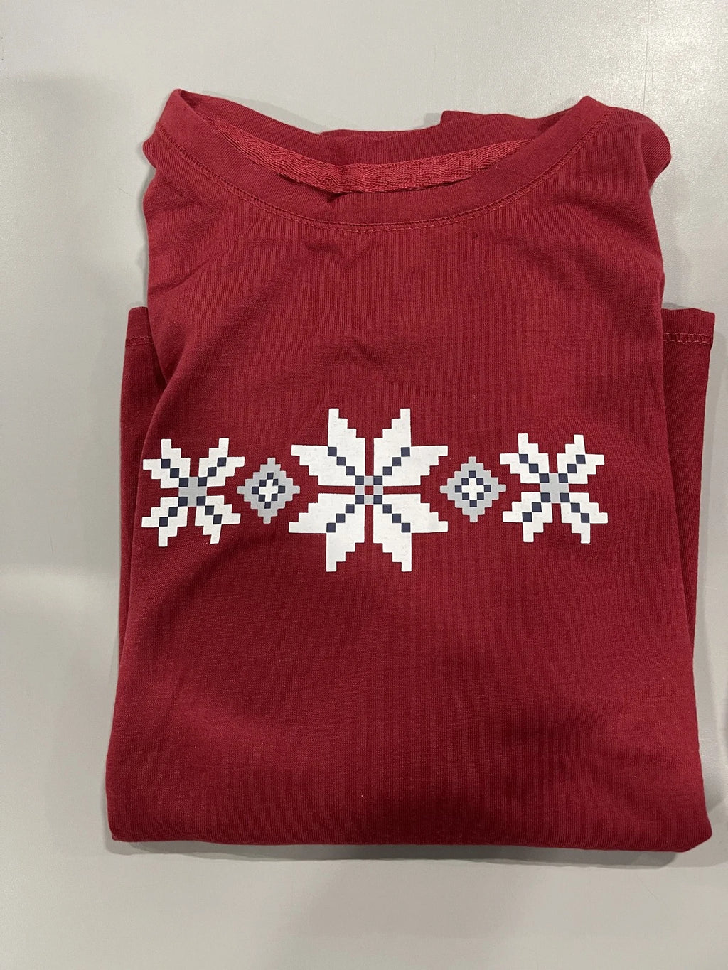 CUDDL DUDS KIDS 2 PIECE PAJAMAS SET - SIZE: YOUTH M(8) - RED