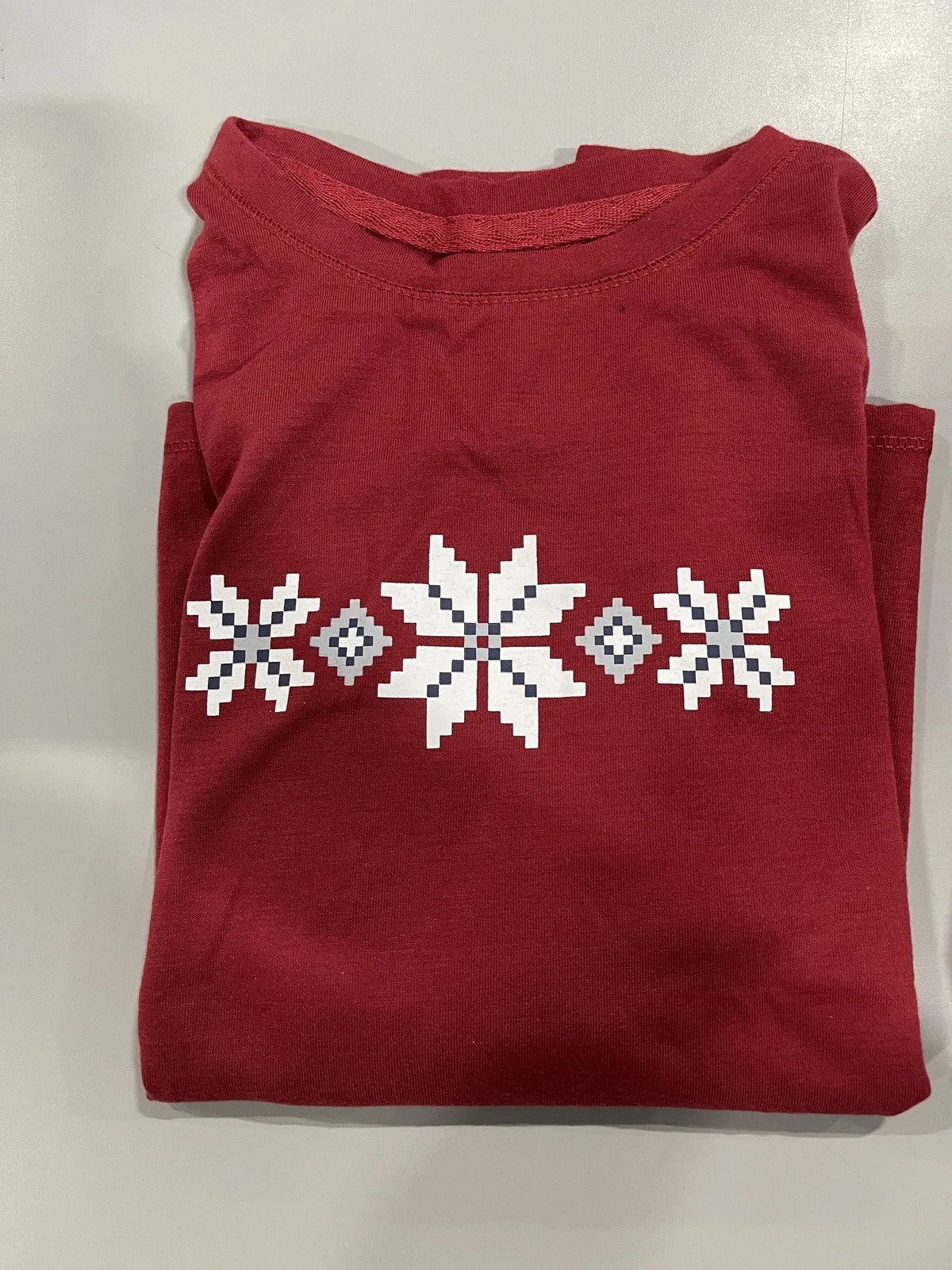 CUDDL DUDS KIDS 2 PIECE PAJAMAS SET - SIZE: YOUTH M(8) - RED